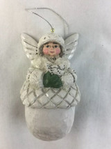 Pam Schifferl White Angel On Acorn Ornament Christmas - £17.86 GBP