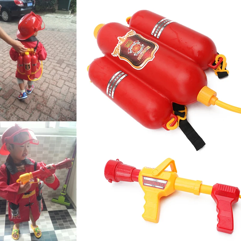 Water Gun Kids Toy Backpack Water Blaster Fireman Extinguisher Summer Be... - $22.04