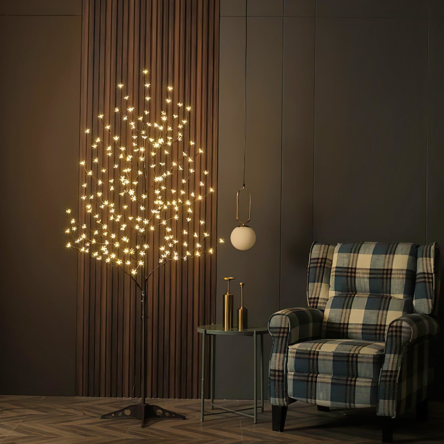 LIGHTSHARE 6.5 feet 208L LED Lighted Cherry Blossom Tree, Warm White, Decorate H
