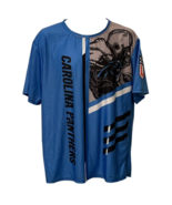 Carolina Panthers Mens T Shirt 3D Performance Size L Blue Taped Neck - $15.67