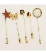 Vintage Hat Pins &amp; Stick Pins Lot of 5 Star Butterfly Letter D Intaglio ... - $181.74 MXN