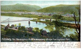 Postcard Sharpsburg Bridge Highland Park Pittsburgh Pennsylvania - £11.63 GBP
