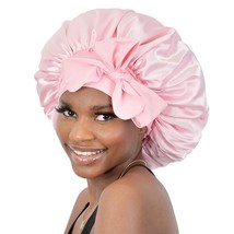 BONNET QUEEN Silk Bonnet for Sleeping Satin Hair Bonnet Pink - £11.69 GBP