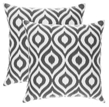 TreeWool (Pack of 2) Decorative Throw Pillow Covers Ikat Ogee Accent in 100% Cot - £14.28 GBP