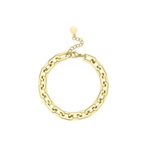 Goth Square Chain Bracelet For Women Gold Color Bangles Man Stainless Steel Fash - £24.96 GBP