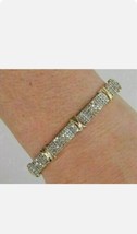 4.50Ct Rond Imitation Diamant Femme Bracelet 14k or Jaune Plaqué - £206.08 GBP