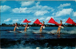 4 Aquamaids water skiing in Flag Formation Cypress Gardens Florida (D15) - £4.44 GBP