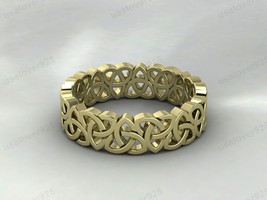 Triquetra Celtic Knot High Quality Brass Unique Handmade Band Ring Jewelry - £43.61 GBP