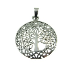 Handcrafted 925 Sterling Silver Celtic Wreath Tree of Life Yggdrasil Pendant  - £20.46 GBP