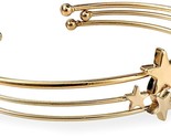 Fortuni Gold Plated Triple Star Adjustable Open Bangle Cuff Bracelet - £8.83 GBP