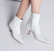 BY FAR Womens Audrey Boots Stretch Leather Solid White Size US 8 20FWAUB... - £83.35 GBP