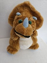 Vintage 1992 Sugar Loaf Triceratops Dinosaur Plush Stuffed Animal Brown Blue - £29.60 GBP