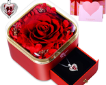 Mother&#39;s Day Gifts for Mom Her Wife, Preserved Red Real Rose with Neckla... - £46.64 GBP