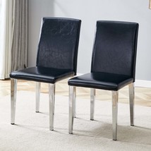 Modern Black PU Dining Chairs (Set of 2) - $2,385.72 MXN
