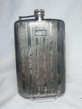 VTG E. &amp; J .B. Curved Hip Flask Silvertone Pinstriped Initialed WGD Lift... - £23.73 GBP