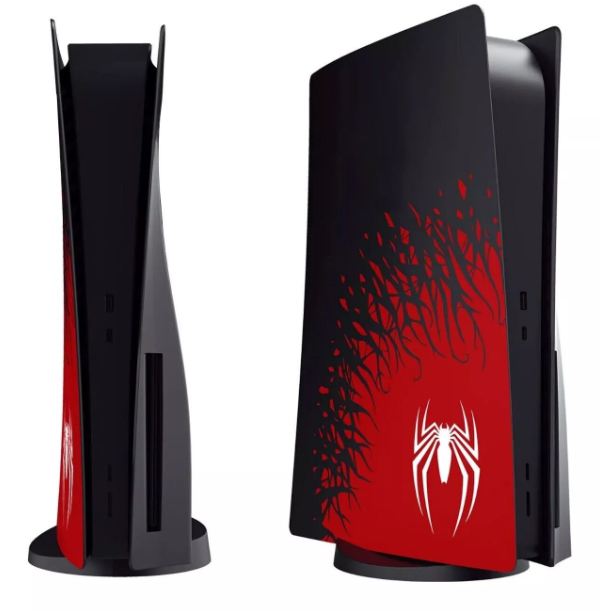 SpiderMan PS5 Plates Covers DISC VERSION ONLY Venom PlayStation, Red & Black Set