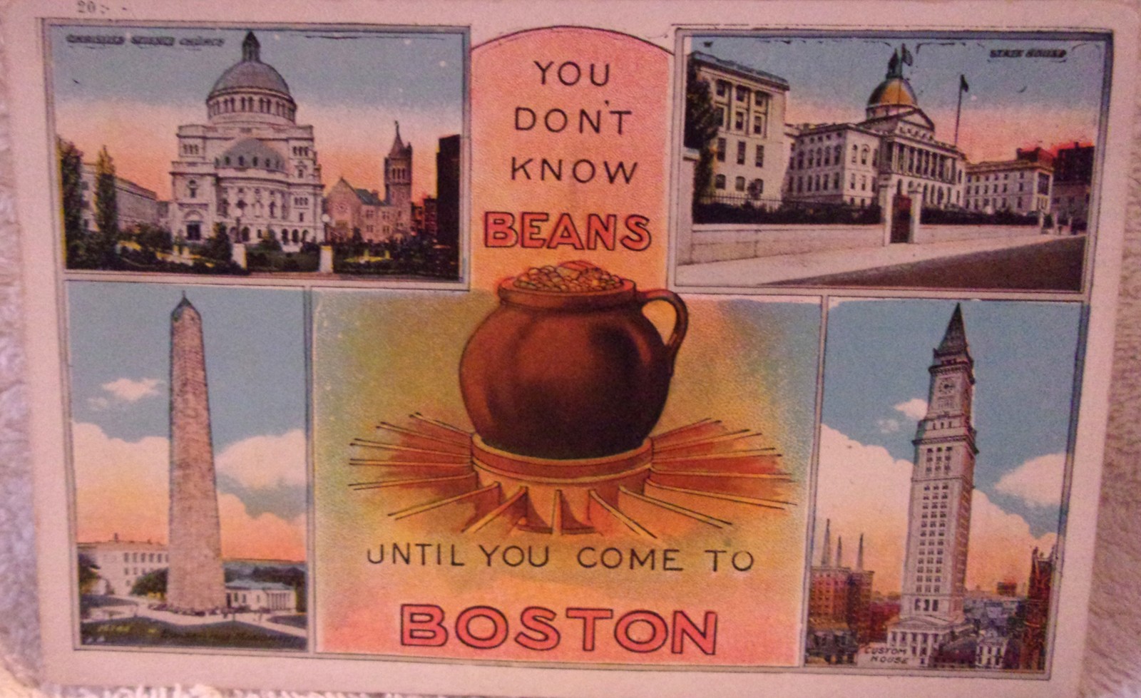 Vintage You Don’t Know Beans Until You Come To Boston Postmarked 1927 - $4.99