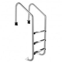 3-Step Stainless Steel Swimming Pool Ladder with Anti-Slip Step - £164.99 GBP