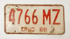1968 Ohio License Plate 4766 MZ - $21.78