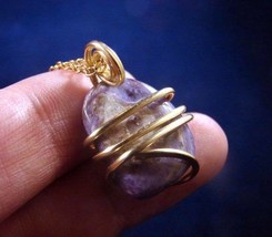 SALE Charoite Grape Purple Russian Pendant Bronze Merlin&#39;s Gold #47 - $44.44