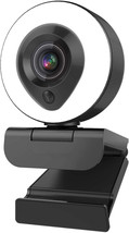 Webcam Streaming 1080P Full HD with Dual Microphone and Ring Light, USB Stream - £34.79 GBP