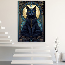Sacred black cat Canvas Painting Wall Art Posters Landscape Canvas Print Picture - £10.74 GBP+