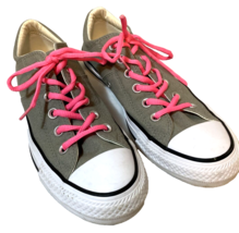 Converse All Stars Women's Grey/Neon Pink Sneakers Size 9 - $23.74