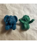 Vintage 2 Kellogg&#39;s Cereal Bowl Animal Hangers Elephant And Lion - $7.70