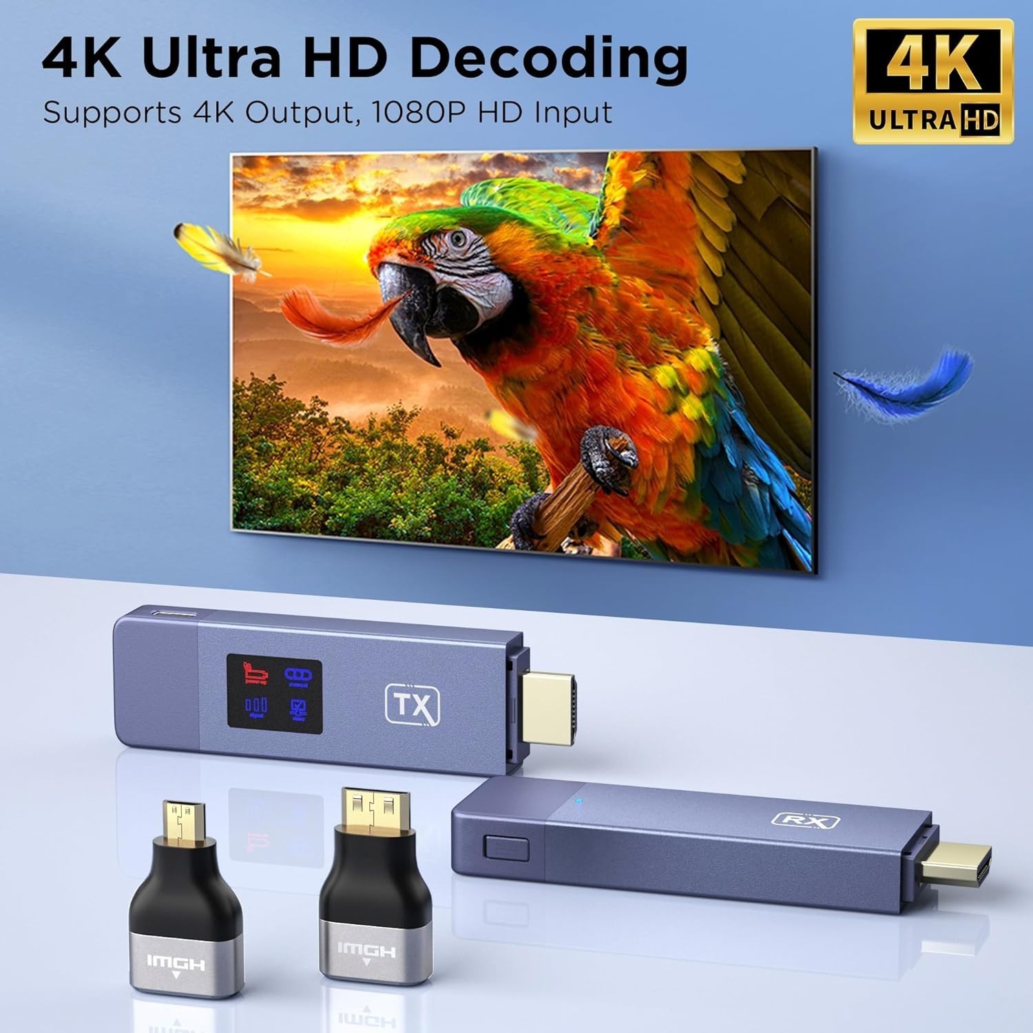 Wireless HDMI Transmitter and Receiver, Plug and Play Portable 2.4G/5G Wireless  Item image 3