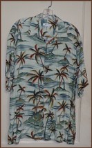 Men&#39;s PIERRE CARDIN Hawaiian Palm Tree Print Short Sleeve Casual Shirt  Large - £9.55 GBP