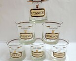 Lot of 6 Vintage MCM ©CERA Rocks Drinking Glasses Name Your Poison 22kt ... - $217.55