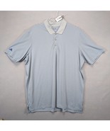 Adidas Golf Men&#39;s 2XL Polo Shirt Climacool Gray Blue Striped Breathable ... - $20.00