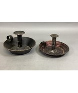 Set Of 2 Antique Candlestick Holders W/ Finger Loops &amp; Adjustable Candle... - €12,93 EUR