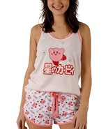 Kirby Daisies Kanji Womens Racer Back Tank Top &amp; Dolphin Lounge Shorts S... - £23.55 GBP