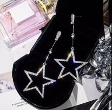 Stunning Beautiful Crystal Rhinestone Star Dangle Earrings - $10.00