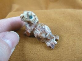 Y-SEAL-35 SEAL red tan small figurine gem stone SOAPSTONE PERU I love ba... - $8.99