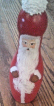 Vintage Christmas Hand Painted Santa Claus on glassBottle Folk Art.10&quot; - £9.34 GBP