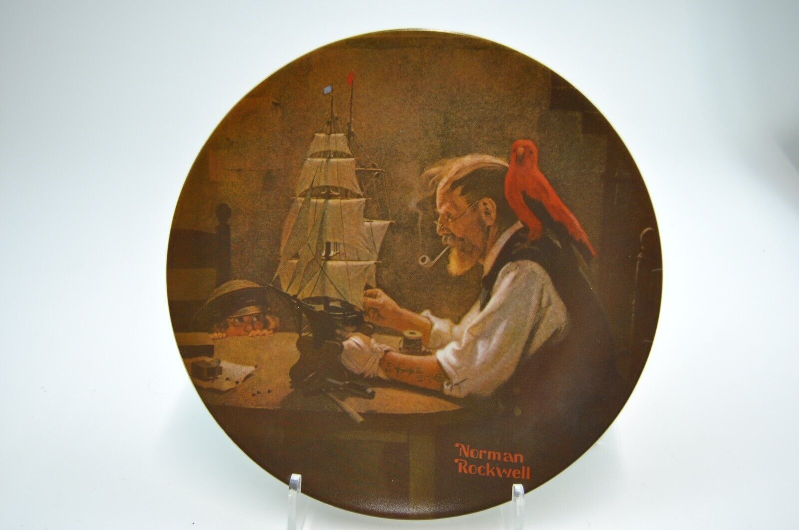 Norman Rockwell The Ship Builder Edwin Knowles 1980 Limited Edit Collector Plate - £12.52 GBP