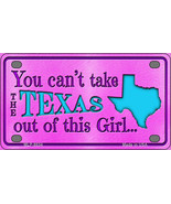 Texas Girl Pink Novelty Mini Metal License Plate Tag - £11.76 GBP