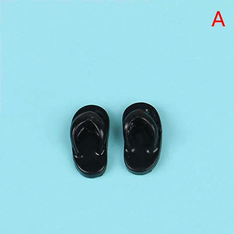 1Pair Dollhouse Miniature Mini Casual Slippers Flip-flops Model Doll Decor Fashi - $40.12