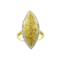 Real 2.01ct Natural Fancy Intense Yellow Diamonds Engagement Ring 18K Solid Gold - £4,666.32 GBP