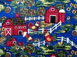 Fabric Red Rooster &quot;Barnyard Banter&quot; 6 Pc Quilter&#39;s Sampler Cow Sunflowers $6.95 - £5.46 GBP