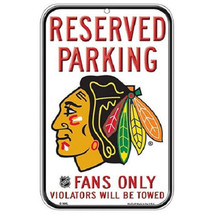 Chicago Blackhawks 11&quot; by 17&quot; Reserved Parking Plastic Sign - NFL - £11.48 GBP