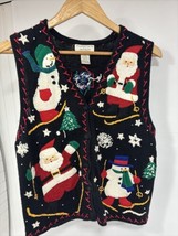 Ugly Christmas Sweater Vest Lord &amp; Taylor As Seen On SNL Schweddy Balls skit-90s - £159.24 GBP