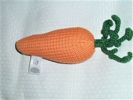 6" Baby Gap Stuffed Plush Sweater Crochet Knit Carrot Infant Rattle Toy Veggie - $18.80