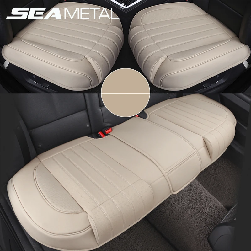 Leather Car Seat Cover SEAMETAL Seat-Cover Protector Mat Interior Four Seasons - £29.76 GBP+