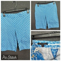 Brooks Brothers Turquoise Blue Geometric Print Bermuda Shorts Size 0 - $14.89