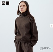 Uniqlo U Brushed Jersey Turtleneck Long-Sleeve T-Shirt Dark Brown XXS  - $49.90