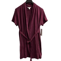 Athleta Robe Womens XS Purple Nighttime Bliss Short Sleeve Wrap Soft Lou... - $29.60