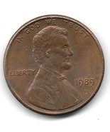 1989-D Lincoln Memorial Cent Penny Low Placed Mint Mark Variety - £11.62 GBP